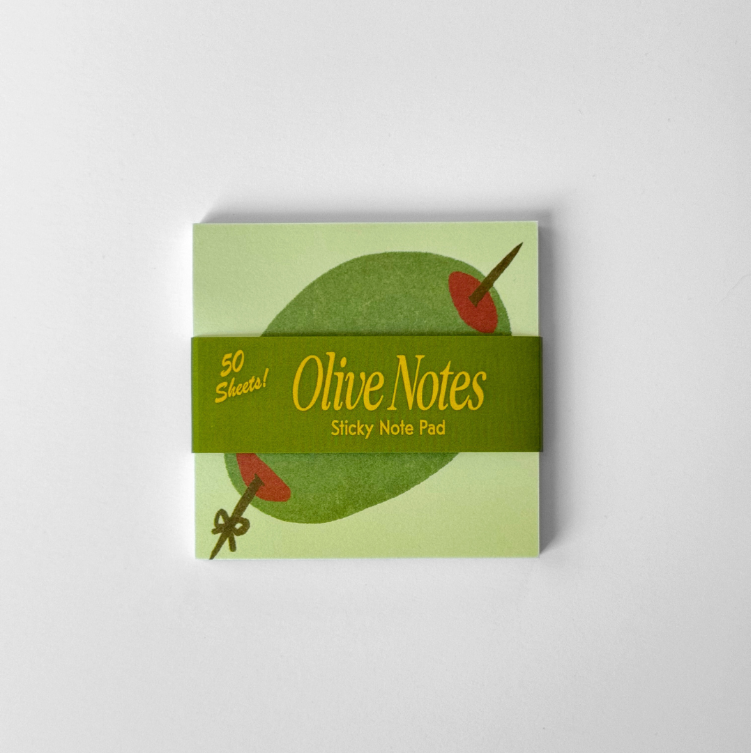 Olive sticky notes dinner party